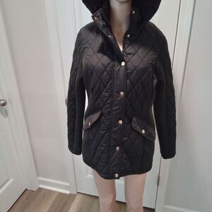 Jessica Simpson Size M Black Quilted Women's Hooded Jacket